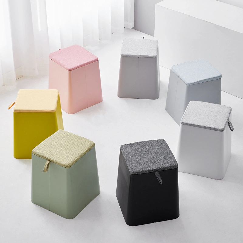 Good Supplied Plastic Design Living Room Storage Ottoman Stool