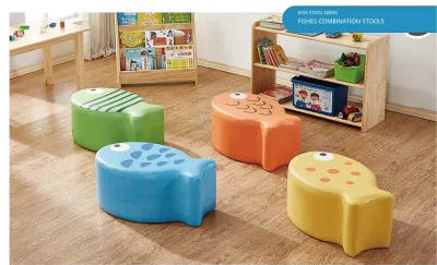 Tabouret ottoman de jardin pour enfants, tabouret de rangement, tabouret de dessin animé pour enfants, tabouret de fruits en bois pour enfants, tabouret de classe de maternelle, tabouret de maison pour bébé